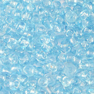 Glas rocailles kralen 8/0 (3mm) Transparent aquamarine blue